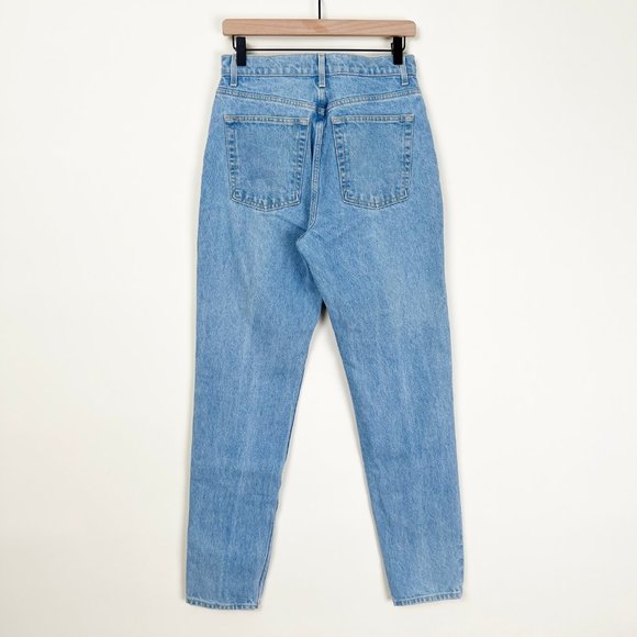American Apparel 100% Cotton Rigid Denim Jeans Mom Straight Tapered High Rise 30 - Picture 7 of 9